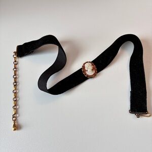 Danecraft Black Velvet Cameo Choker 12K GF Vintage
